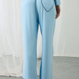 AMOUR KALPLİ PİJAMA SET MAVİ