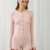Amour Heart Jumpsuit Pink