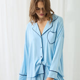 AMOUR KALPLİ PİJAMA SET MAVİ