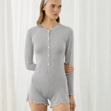 Liquide Amour Heart Jumpsuit Gray