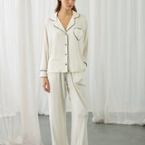 AMOUR KALPLİ PİJAMA SET EKRU